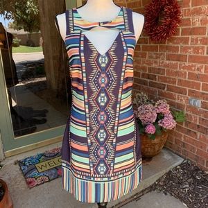 Lavender Brown Aztec Dress